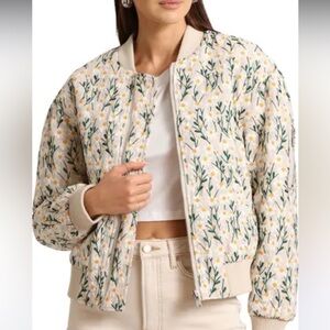 Avec Les Filles Floral Embroidered Bomber Jacket